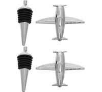 HOODANCOS Tapones de Vino de Aleación Metálica Diseño de Avión Set de 2 Unidades Tapón de Botella de Vino Reutilizable y Decorativo Adecuado Aceite