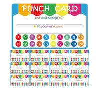 HOODANCOS Tarjetas Perforadas Aula 50 Unidades, Tarjetas de Recompensa de Dibujos Animados, Herramientas de Enseñanza Prácticas para Motivar Estudiantes en Clase