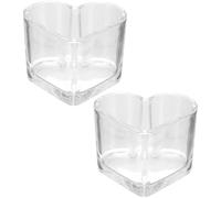 HOODANCOS Tazas de Vidrio en Forma de Corazón 2 Unidades Vaso de Cristal Transparente para Café Té y Leche Bordes Suaves Reutilizables y Creativas para Uso en Hogar y Eventos Obsequios