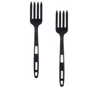 HOODANCOS Tenedor de Silicona Flexible para Pasta 2 Piezas Negro, Ergonómico y Multifunción, Utensilios Cocina para Mezclar y Enrollar Fácilmente