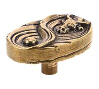 HOODANCOS Tirador de Latón Macizo Estilo Vintage con Cabeza de Toro Envejecido Pomo Retro para Puertas y Cajones de Muebles Herraje Rústico para Armarios y Cocina Tirador Único para