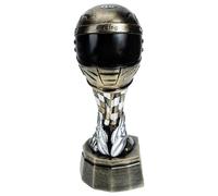 HOODANCOS Trofeo de Resina para Competición Forma de Casco, Adorno Artesanal para Hogar y Reconocimiento en Carreras de Motos