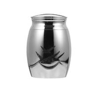 HOODANCOS Urna Conmemorativa para Mascotas Pequeña de Acero Inoxidable, Urna de Metal para Perros Diseño de Pájaro, Caja Crematoria Portátil para Cenizas, Adecuado para Recuerdos Familiares