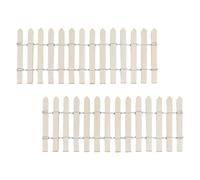 HOODANCOS Valla de Madera en Miniatura 2 Piezas, Panel Decorativo para Jardín en Miniatura, Pequeña Cerca de Estacas para Bricolaje y Paisajismo en Casas de Muñecas y Terrarios