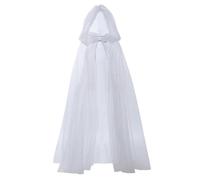 Hooded Cape - Elegante diseño de tul largo | Black Cloak With Hood For Halloween Vampire Goth Wedding Renacimiento Bonfire Party | Women's Costume Outfits Authentic Halloween Bridal Renacimiento