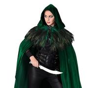 Hooded Cloak - Halloween Hooded Cloak | Cloaks with Hood, Renaissance Cape Costume with Hood, Unisex Robe Outfit Prop For Medieval Renaissance Parties Women Adult Witch and Cosplay