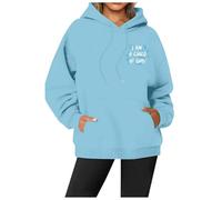 Hoodie Damen 3D Druck Hoodie mit Kapuze Rundhals Pullover Modische Sweatshirt Relaxed Fit Langarmshirt Freizeit Training Pulli Sport Streetwear Stilvoll Schleifen Tops, R azul., L