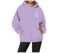 Hoodie Damen 3D Druck Hoodie mit Kapuze Rundhals Pullover Modische Sweatshirt Relaxed Fit Langarmshirt Freizeit Training Pulli Sport Streetwear Stilvoll Schleifen Tops, R Púrpura, S