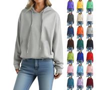 Hoodie Damen Grau Oversize, Hoody Damen Mit Kapuze Oversize XXXL Pullover Elegant Kapuzenpulli mit Taschen Hoodie Locker Sweatshirt Einfarbig Longpullover Sport Longshirt Lässig Langarmshirt, rosa