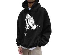 Hoodie Herren Langarm Kapuzenshirt Regular Fit Kaputzenpulli Trainingsshirt Winterpullover Freizeit Hoody Tops leichte Kapuzenjacke Longshirt Streetwear Mode Longsleeve Herbst Winter, R negro., M