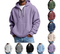 Hoodie Herren Oversize - Hoodie Herren mit Waffelmuster Sweatshirt Half Zip Hoody Casual Pullover Einfarbig Winterjacke bequem Winterpullover leichte Arbeitspullover Trainingsjacke, Violeta Claro, M