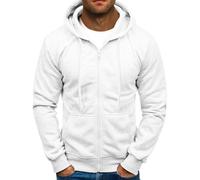 Hoodie Herren Oversize Sweatjacke Herren Mit Kapuze Blau, Sweatpullover mit Reißverschluss Übergangsjacke Einfarbig Sweatshirt bequeme Warmes Kapuzenmantel Freizeit Kapuzenjacke Mode Übergangsmantel