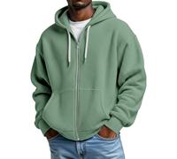Hoodie Herren Oversize Zipper - Sweatjacke Herren mit Kapuze Einfarben Kapuzenpullover Zip Hoody bequem Kapuzenjacke mit Reißverschluss Sweatshirt Arbeitspullover Casual Kapuzenpulli Trainingsjacke