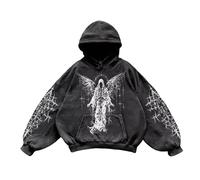 Hoodie Herren Oversized Freizeit Unisex Sweatshirt Basic Buchstaben Druck Hoodie Männer Langarm Pullover Einfarbig Kapuzenpulli Langarmshirt für Sport Fitness Outdoor Übergangsjacke, 09-negro, L