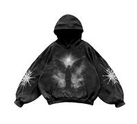 Hoodie Herren Oversized Freizeit Unisex Sweatshirt Basic Buchstaben Druck Hoodie Männer Langarm Pullover Einfarbig Kapuzenpulli Langarmshirt für Sport Fitness Outdoor Übergangsjacke, 13-negro, XL