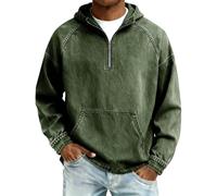 Hoodie Herren Oversized Jeans Kapuzenpullover Zipper Hoody Denim Kapuzenjacke mit Taschen Hoodies Sweatshirt Sweatshirt Vintage Arbeitspullover Übergangsjacke leichte Sweatjacke Langarm Pullover