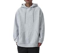 Hoodie Hombre Oversize Negro, Sudadera Hombre Con Capucha Monocolor, gris, L