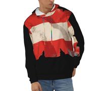 Hoodie para Hombre Austria Bandera Nacional Clásico Cómodo Top con Capucha Chaqueta Manga Larga con Puños Acanalados Ideal Fin De Semana Estilo del Reino Unido Sudaderas De Trabajo