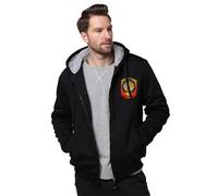 Hoodie para Hombre con Cremallera Completa - Unión de Repúblicas Socialistas Soviéticas Sudadera Cálida y Gruesa con Forro Polar,Tejido Suave,Estilo Casual para Trabajo Tiempo Libre,Negro,XXL