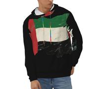 Hoodie para Hombre Emiratos Árabes Unidos Bandera Nacional Clásico Cómodo Top con Capucha Chaqueta Manga Larga con Puños Acanalados Ideal Fin De Semana Estilo del Reino Unido Sudaderas De Trabajo
