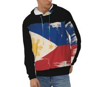 Hoodie para Hombre Filipinas Bandera Nacional Clásico Cómodo Top con Capucha Chaqueta Manga Larga con Puños Acanalados Ideal Fin De Semana Estilo del Reino Unido Sudaderas De Trabajo