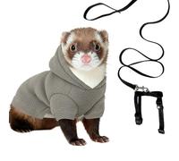 Hoodie para Hurón - Disfraz Tipo Sudadera con Capucha ergonómica | Set de Arnés, Chaleco, Correas, Ropa para Mascotas | para Paseo al Aire Libre Animales Pequeños: Chinchilla, Conejos, Cachorros, Co