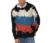 Hoodie Pullover Sudaderas con Capucha Rusia Bandera Nacional Hoody Estilo Clásico del Reino Unido Sudaderas De Trabajo
