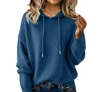 Hoodie Sweaters for Women Soft Fleece Fall Fashion Hooded Pullover Sweatshirt Long Sleeve Drawstring Cozy Knit Sweater