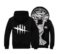 Hoodies para hombres con capucha Dead Day.lig-ht, chaqueta con capucha y cremallera de invierno cálida, sudadera con estampado de ocio, para entrenamiento(Black,4XL)