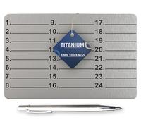 Hooe England™ Cartera de titanio con placa de metal para almacenamiento de semillas criptográficas, grabable, perforable Bitcoin sin conexión de 4 mm de grosor con bolígrafo de grabado manual