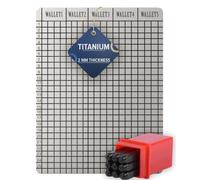 Hooe England™ Placa de titanio para 5 monederos, frases seguras, sin conexión, Bitcoin Ethereum, recuperación de criptomonedas, palabras perforables o grabables con perforadoras numéricas, 9 unidades