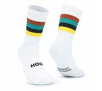 HOOF - Calcetines de Deporte para Ciclismo Ultraligeros - Transpirables y Cómodos - Material Técnico Vaporfeel - Calcetines Antiampollas Unisex - Tourmalet White Crest - Talla 44-47