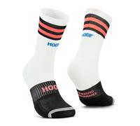 HOOF - Calcetines de Running Antiampollas - Calcetines de Deporte Compresivos y Transpirables - Diseño Acolchado en Metatarso - Sistema Vaporfeel - Unisex - Elite Pro White Ember - Talla 44-47