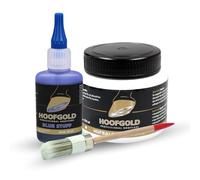 HOOFGOLD Set de bálsamo especial y BlueStuff para pezuñas - podredumbre de caballo, remedio para pezuñas y cuidado de pezuñas contra las grietas de pezuñas, pezuñas secas, grietas, 250 ml de bálsamo y