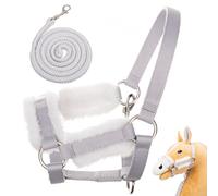 Hoofly Accesorios para caballos Hobby Horse - Cabestro en gris, con punto y mosquetón [certificado TÜV] - Equipo de alta calidad en el set - Ideal para juego y entrenamiento