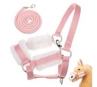 Hoofly Accesorios para caballos Hobby Horse - Cabestro en rosa, con punto y mosquetón [certificado TÜV] - Equipo de alta calidad en el set - Ideal para jugar y entrenar