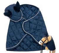 Hoofly Hobby Horse Accesorios Set - Manta y capucha en azul para caballos Hobby Horses [certificado TÜV] - Equipamiento de alta calidad en el set - Ideal para jugar y entrenar