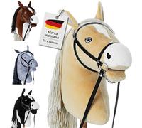 Hoofly® Hobby Horse Beige (Haflinger) - Gran Caballo de Palo para niños A3 con Vara atornillable/Set de Caballo Hobby Horse con Brida/Caballo Hobby Horsing en 4 diseños/Caballos de Palo