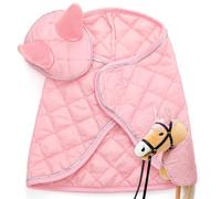 Hoofly Hobby Horse Set de accesorios - Manta y capucha en rosa para caballos Hobby Horses [certificado TÜV] - Equipo de alta calidad en el set - Ideal para jugar y entrenar