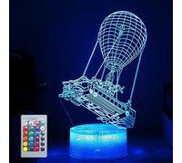 Hoofun Batttlebus Luces LED 3D Obra de arte Efecto de visión Luz nocturna Control remoto y 16 colores Lámpara de humor Globo de aire caliente Iluminación Cumpleaños Vacaciones Ideas