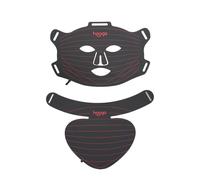 Hooga Juego combinado de máscara LED de terapia de luz roja y pieza para el cuello, LED de triple chip, 630 nm y 660 nm rojo y 850 nm de infrarrojo cercano, ajustable, cómodo, USB tipo C recargable