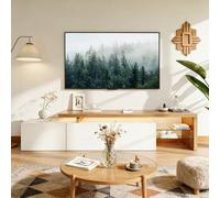 HOOGDLJ Armario de TV, mesa de televisión con 3 puertas, estantería para televisores de hasta 50 pulgadas, mueble bajo con chimenea LED, mueble de TV con espacio abierto, armario para salón, comedor