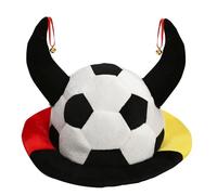 Hooin Gorro de cuerno de fútbol - Gorra de Alemania Novelty con cuernos de toro negro, artículo de fans para partidos de fútbol y fiestas
