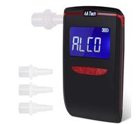 HooJtny Alcoholímetro Homologado DGT, Alcoholimetro Portátil Certificado Profesional, Alcoholímetro Digital con 4 Boquillas, Sensor Semiconductor