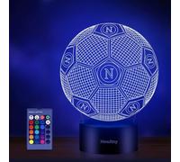 HooJtny Lámpara Nápoles, Fútbol Napoli Luz Nocturna 3D LED, 16 Colores, Recargable por USB, Regalo de Cumpleaños para Niños