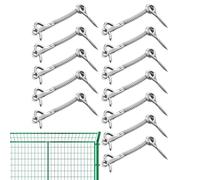 Hook and Eye Latch - Eye Gate Latch | Door Catch, 12 Pieces Stainless Steel Locking Latches Spring Loaded Hardware Outdoor Security for Pool Gate Mesh Fence Bathroom Shed Cabinet Spa Center