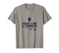 Hook Line & Thinker Niños Pesca Inteligente Angler Humor Camiseta, Hombre, Pizarra, XXL