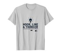 Hook Line & Thinker Niños Pesca Inteligente Angler Humor Camiseta, Hombre, Plata, 3XL