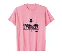 Hook Line & Thinker Niños Pesca Inteligente Angler Humor Camiseta, Hombre, Rosado, 3XL