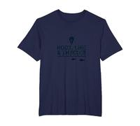 Hook Line & Thinker Niños Pesca Inteligente Angler Humor Camiseta, Hombre Tallas Grandes, Azul Marino, 4X Alto